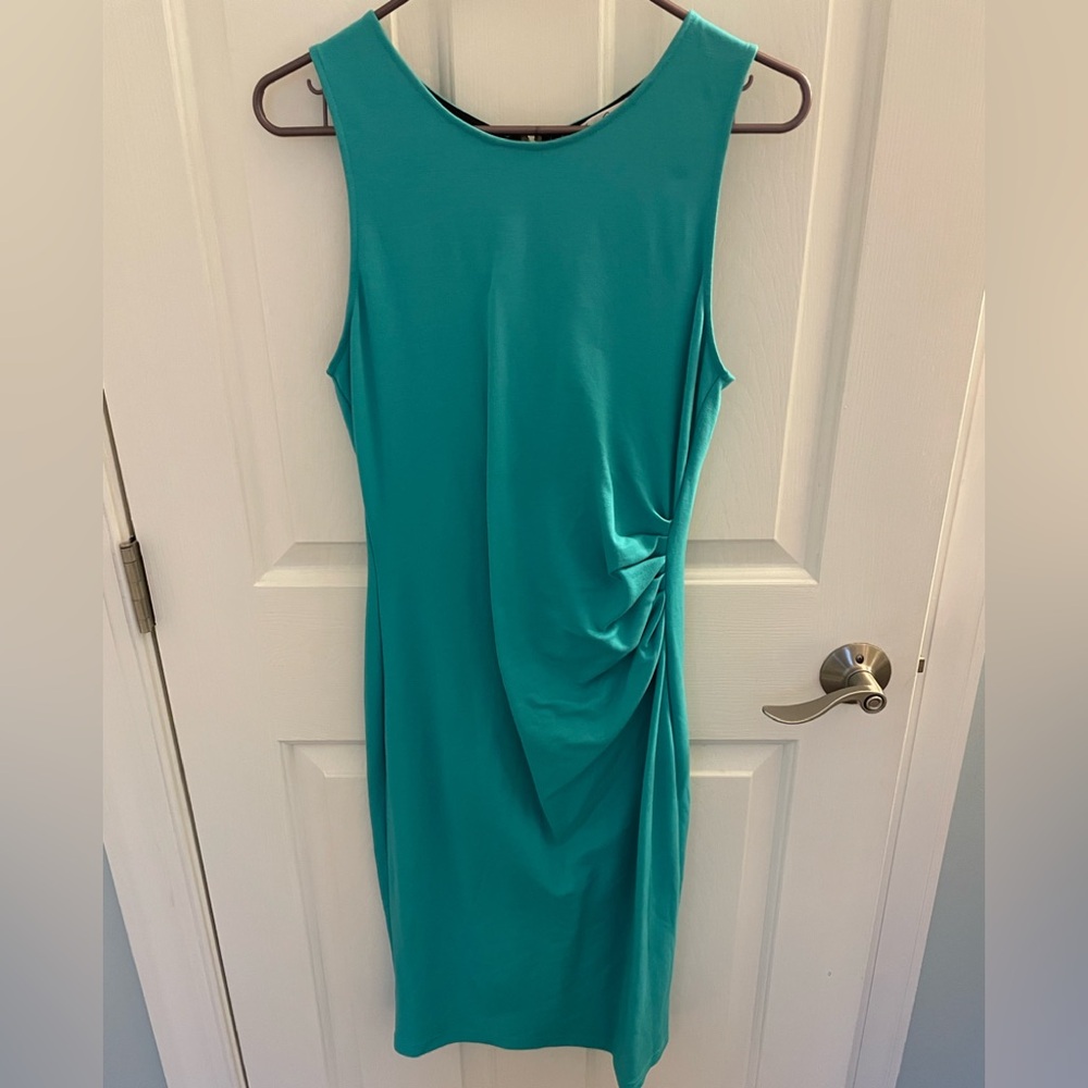Kenneth Cole NY Sleeveless Dress. Sz. 8. Teal Blue Rayon/Nylon/Spandex. New
